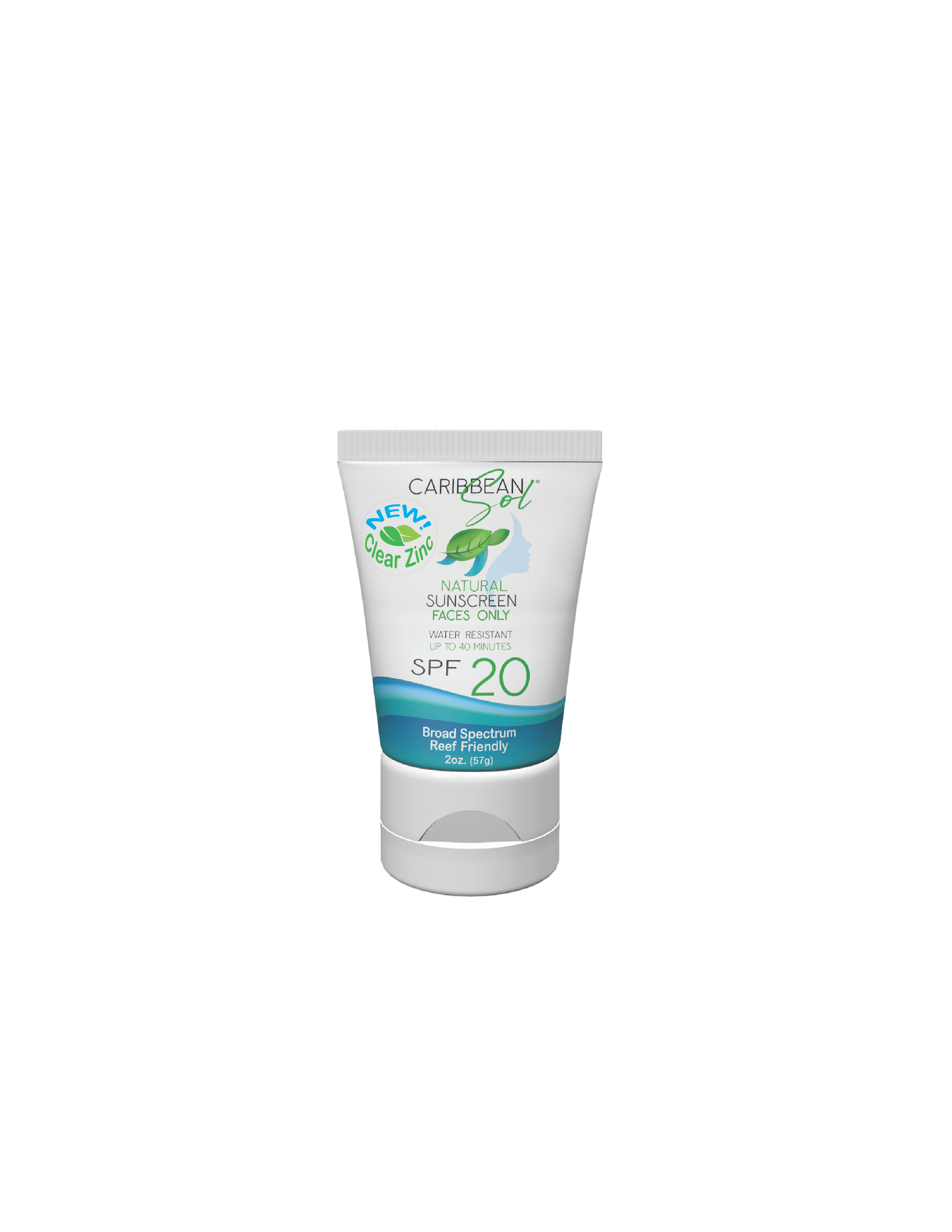 Caribbean Sol Faces Only [Clear Zinc!] SPF 20 | Caribbean Sol
